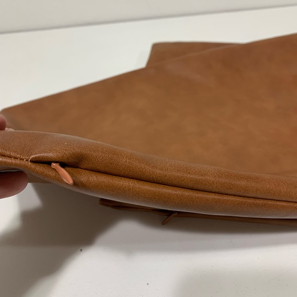 Vegan Leather Lumbar Accent Pillow Covers HomFiner set of two 12 x 20” - Picture 4 of 7